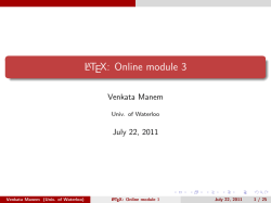 LaTeX: Online module 3