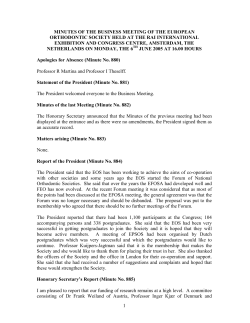 minutes of the business meeting of the european orthodontic society