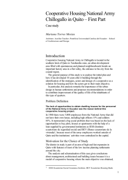 Cooperative Housing National Army Chillogallo in Quito &ndash; First Part