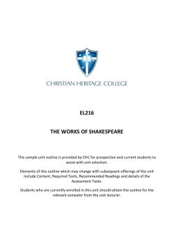 EL216 THE WORKS OF SHAKESPEARE