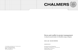 Stress and conflict in project management oscar sedström