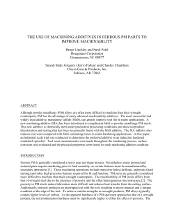 The use of Machining Additives in Ferrous PM Parts to