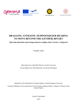 DRAGGING ANTIGONE: FEMINISTQUEER READING TO MOVE