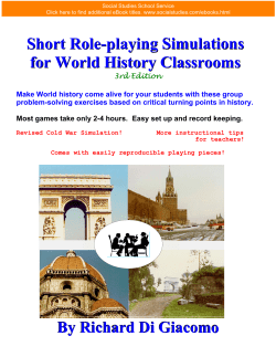 Role Playing Simulations for World History