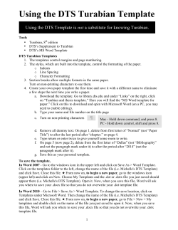 Using the DTS Turabian Template