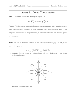 Areas in Polar Coordinates