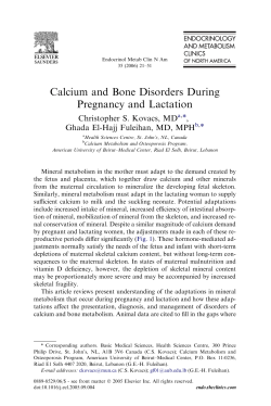 Calcium and Bone Disorders During Pregnancy and Lactation