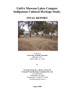 UniSA Mawson Lakes Campus: Indigenous Cultural Heritage Study.