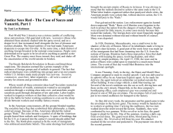 Justice Sees Red - The Case of Sacco and Vanzetti, Part 1