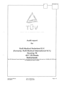 Audit report for Rofil Medical Nederland BV (formerly