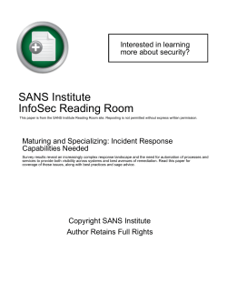 Maturing and Specializing: Incident Response