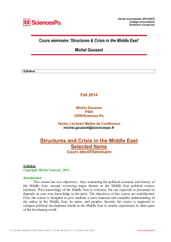 Structures and Crisis in the Middle East Selected Items