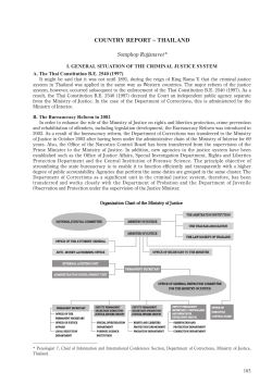 COUNTRY REPORT ~ THAILAND