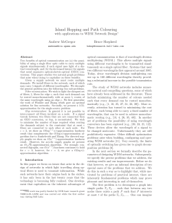 Island hopping and path colouring, with applications to WDM