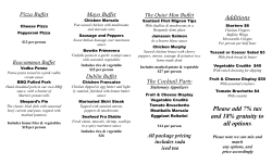 Additions Please add 7% tax and 18% gratuity to all options