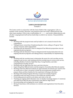 SAMPLE JOB DESCRIPTION Example 2 The Cantor works in