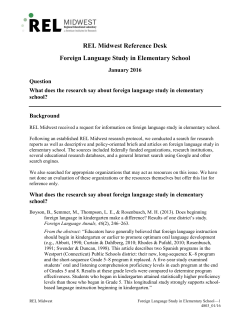 REL Midwest Reference Desk: Foreign Language Study in