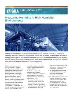 Measuring Humidity in High Humidity Environments