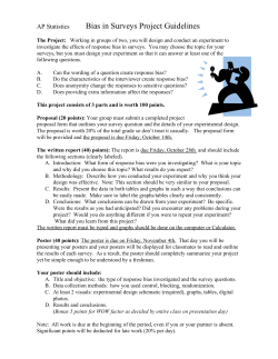 Bias in Surveys Project Guidelines