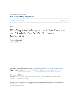 Why Virginia`s Challenges to the Patient