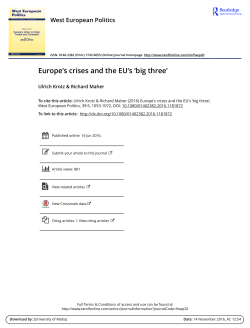 Europe`s crises and the EU`s `big three`