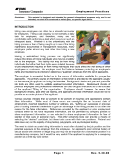 Employment Practices - EMC Insurance Companies