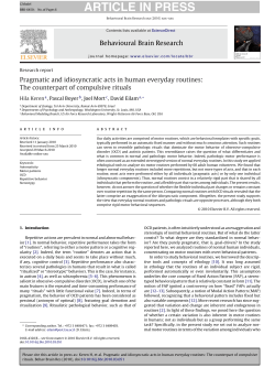 Pragmatic and idiosyncratic acts in human everyday routines: The