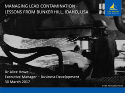 managing lead contamination - lessons from bunker hill, idaho, usa