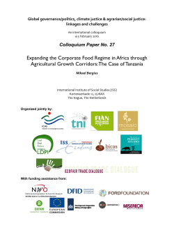 Expanding the Corporate Food Regime in Africa through Agricultural