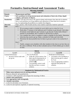 3-5 Formative Instructional and Assessment Tasks
