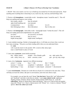 ESLR 50 A Baker`s Dozen (=13) Ways to Develop Your Vocabulary