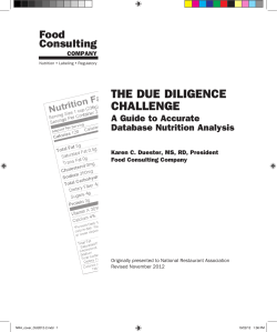 THE DUE DILIGEnCE CHaLLEnGE