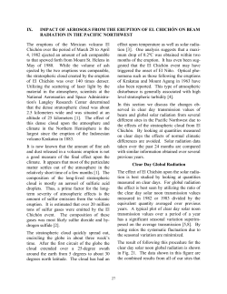 IX. IMPACT OF AEROSOLS FROM THE ERUPTION OF EL