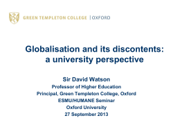 Globalisation and its discontents: a university