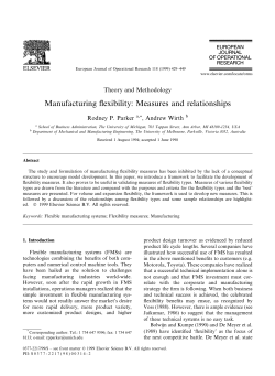 Manufacturing flexibility: Measures and