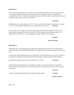 QUESTION 1 (a) An investor anticipates Newco`s Security will reach