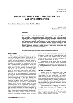 HUMAN AND MARE`S MILK-PROTEIN FRACTION AND LIPID