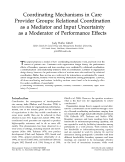 Coordinating Mechanisms in Care Provider Groups