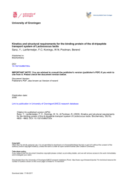 Kinetics and Structural Requirements for the Binding Protein of the