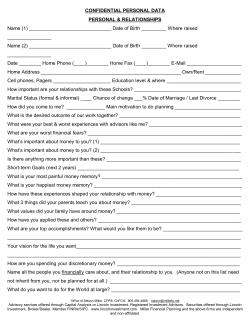 Personal Questionnaire - Miller Financial Planning