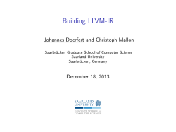 Building LLVM-IR - Compiler Design Lab, Saarland University