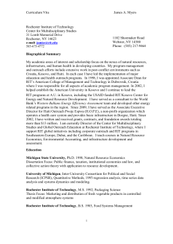 James Arthur Myers - Rochester Institute of Technology