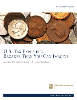 US Tax ExpoSUrE: BroadEr Than YoU Can ImagInE