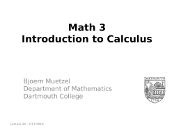 Math 3 Introduction to Calculus - Canvas