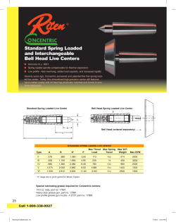 Standard Spring Loaded and Interchangeable Bell Head Live Centers