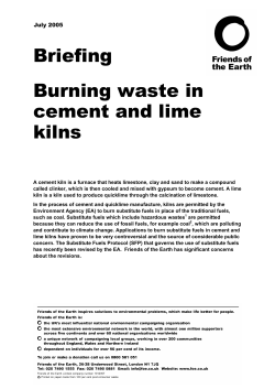 Burning waste in cement and lime kilns Briefing