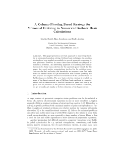 A Column-Pivoting Based Strategy for Monomial Ordering in