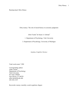 Dirty Money 1 Running head: Dirty Money Dirty