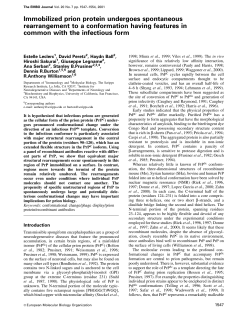 Immobilized prion protein undergoes spontaneous rearrangement to