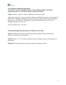 1 New Phytologist Supporting Information Article Title: Are